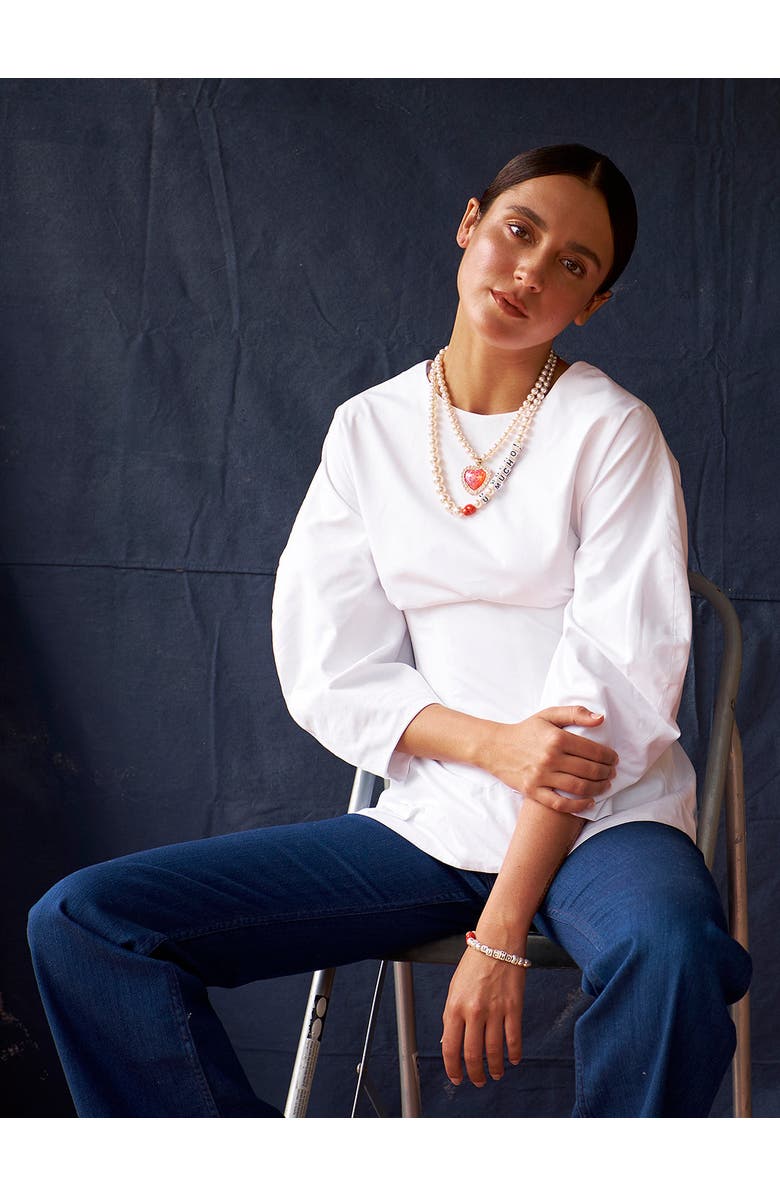 Venessa Arizaga Love You Mucho Pearl Bracelet, Alternate, color, White