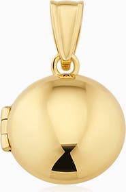 Oradina 14K Yellow Gold Lock It Up Round Locket