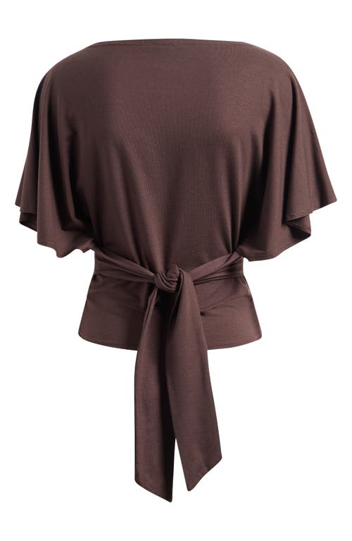 Reformation Avery Boatneck Knit Top In Brown