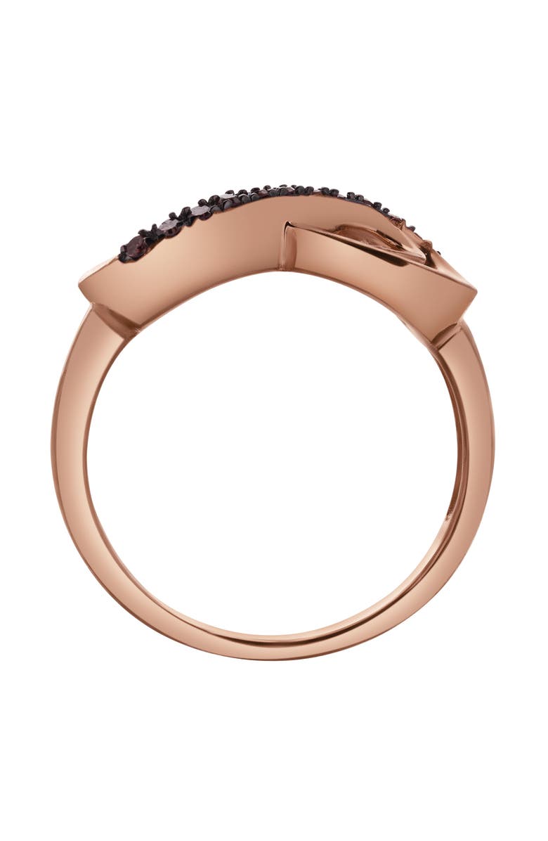 LuvMyJewelry Linora Sterling Silver 0.08 Ct Natural Diamond Infinity Ring, Alternate, color, Pink Rhodium Sterling Silver