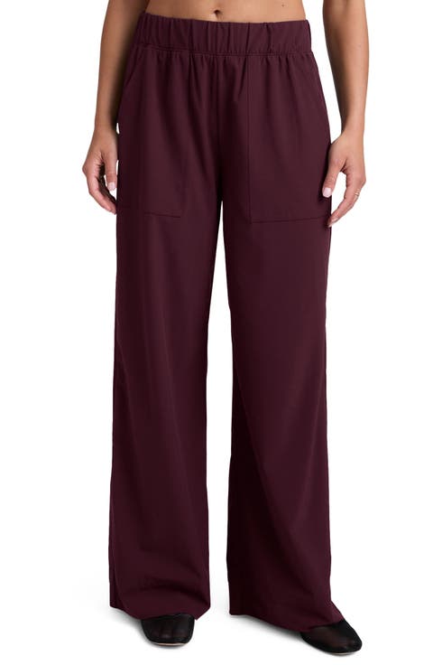 パンツ Ganni Burgundy Wide-Leg Utility Pants With Elasticated Ganni Broeken at Mayke.com