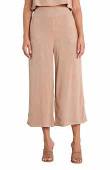 Petal & Pup Nicola Crop Wide Leg Linen Blend Pants