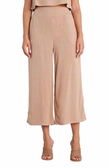 Petal & Pup Nicola Crop Wide Leg Linen Blend Pants