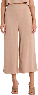 Petal & Pup Nicola Crop Wide Leg Linen Blend Pants