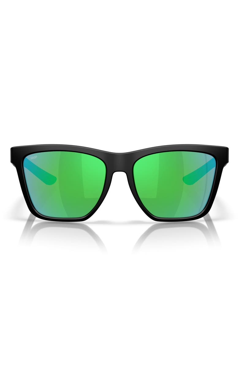 Costa Del Mar Panga II 57mm Sunglasses, Main, color, Matte Black / Green
