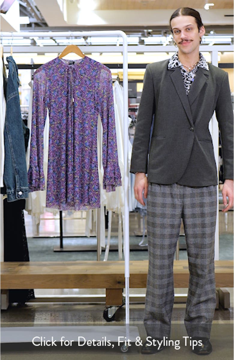 Kori Floral Cutout Bell Sleeve Mesh Minidress, sales video thumbnail