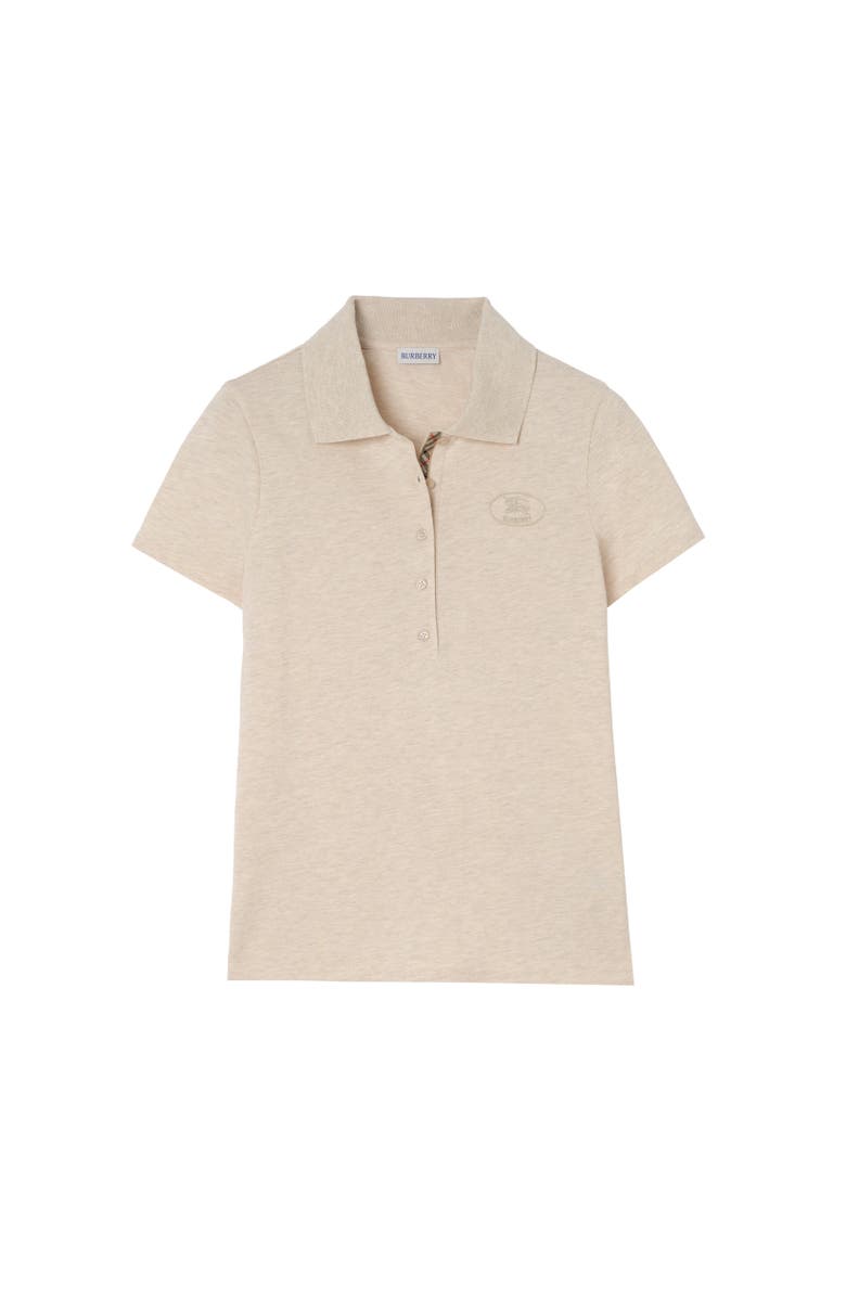 Burberry Cotton Polo Shirt, Alternate, color, Beige Melange