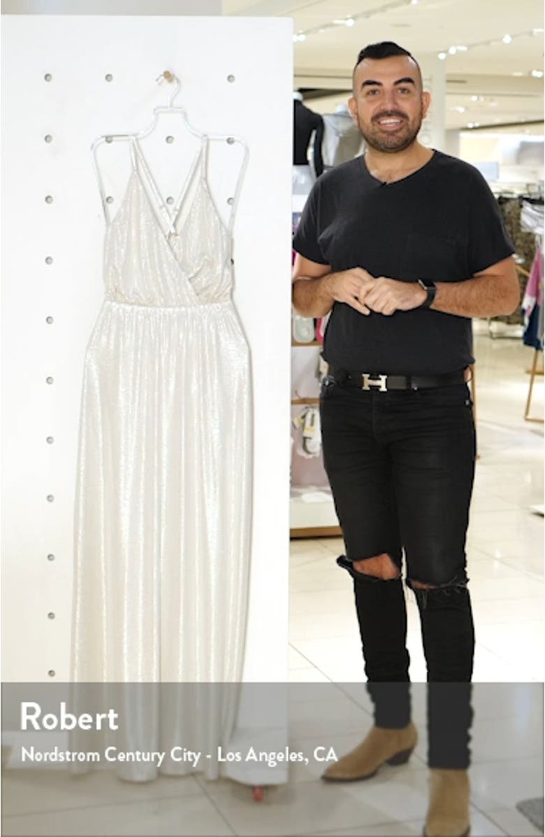 Dazzle Metallic Crossover Gown, sales video thumbnail