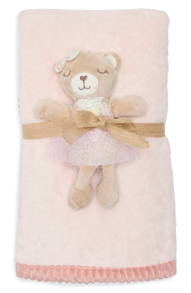 Chick pea Bear Stuffed Animal & Blanket Set, Main, color, Multi
