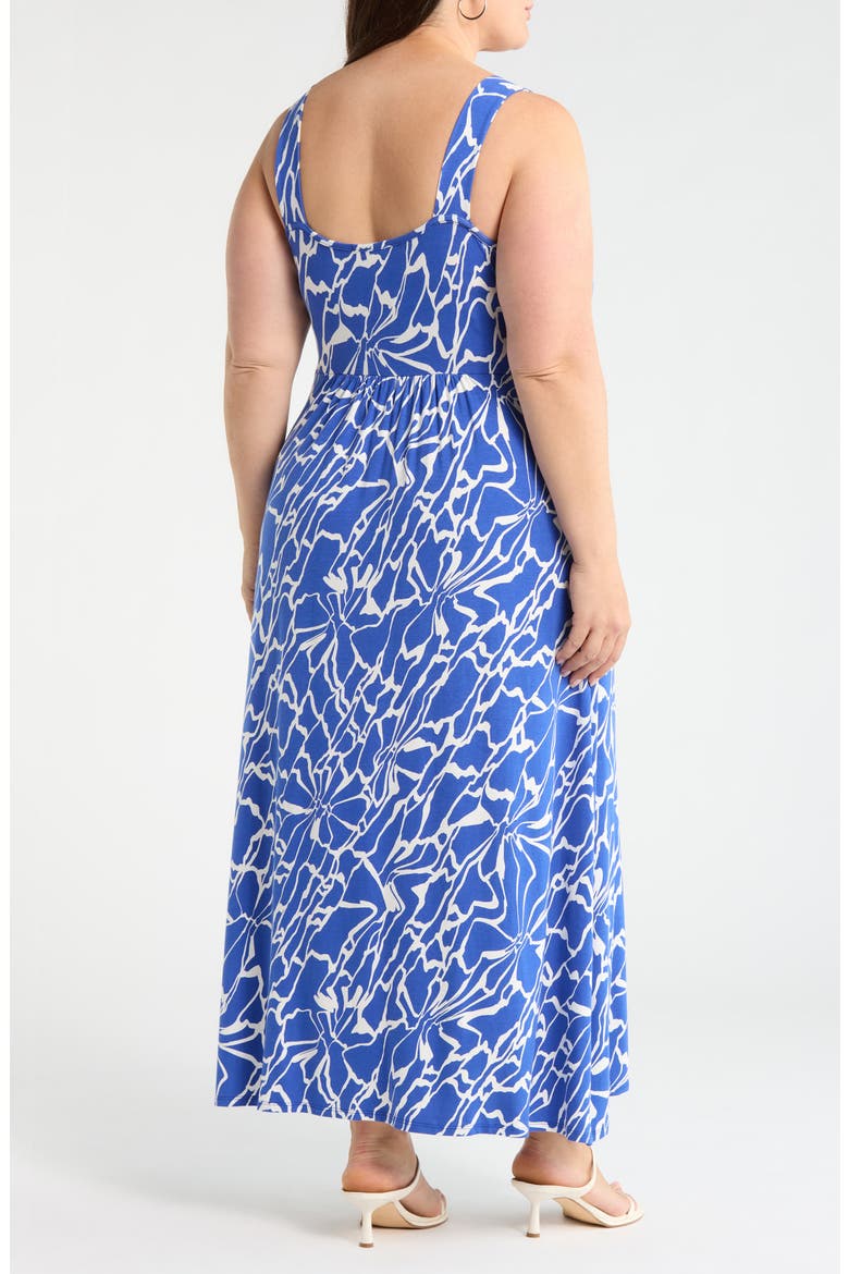 Floral Sleeveless Jersey Maxi Dress, Alternate, color, ELECTRIC