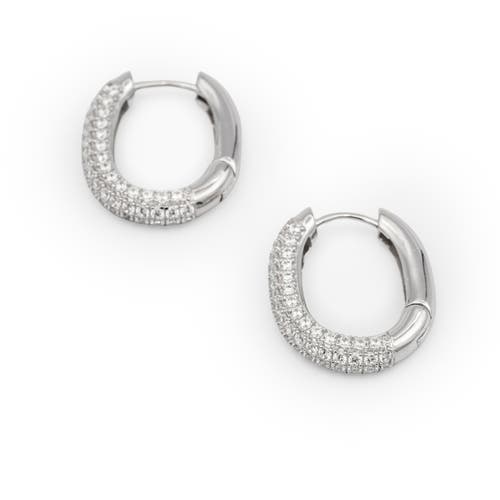 Black Suede Studio Fuse Earring In Silver