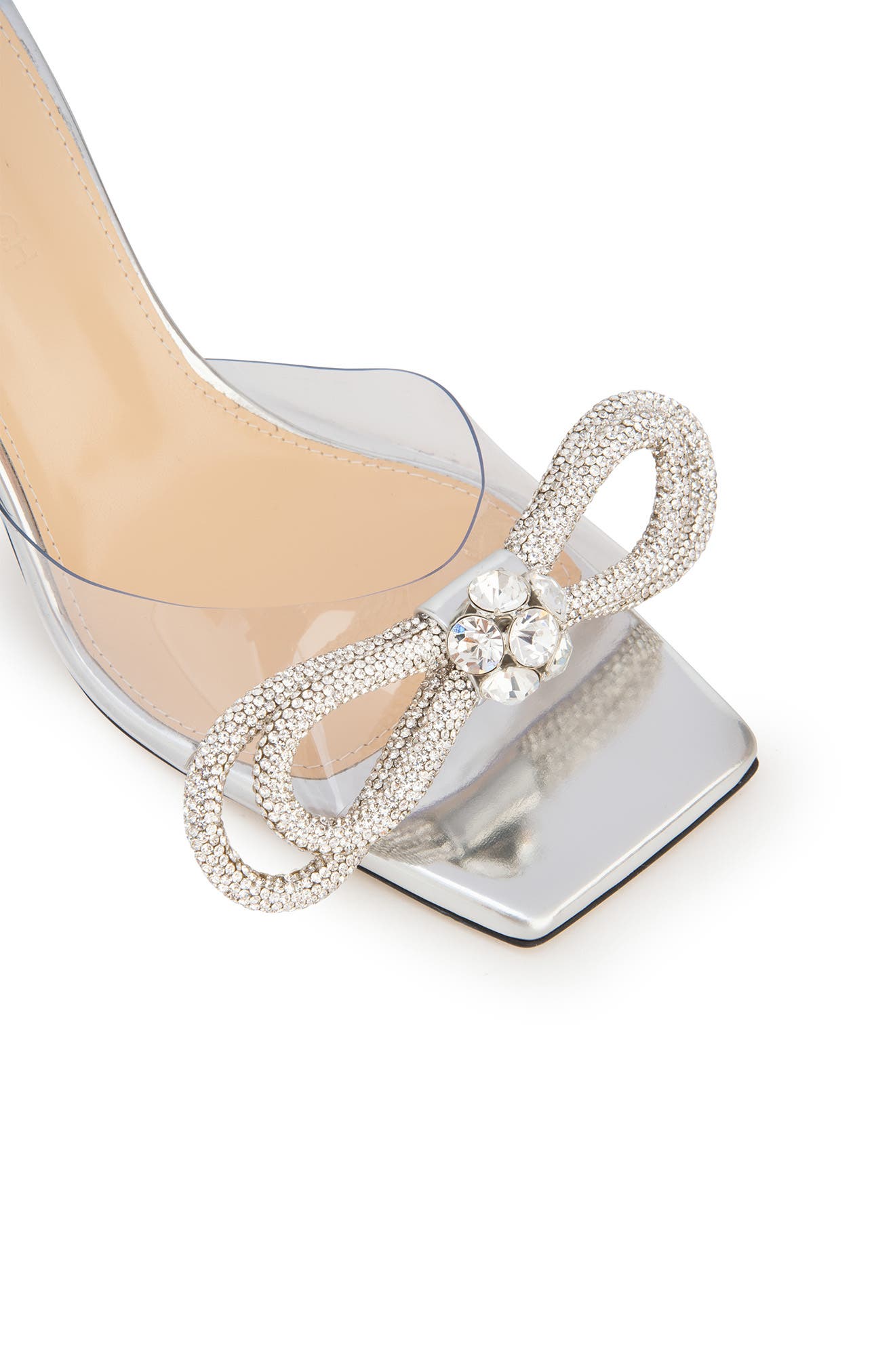 Mach & Mach Double Bow Clear Slide Sandal, Alternate, color, 