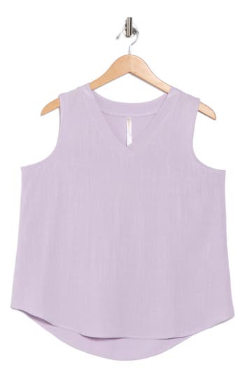 Renee C Linen V-neck Sleeveless Tank Top