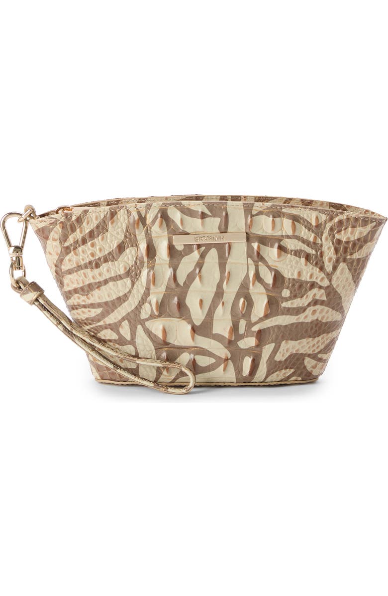 Brahmin Ariana Croc Embossed Leather Wristlet, Main, color,