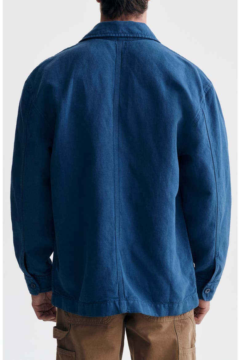 Garment Dyed Cotton & Linen Zip Overshirt, Alternate, color, NAVY PEONY