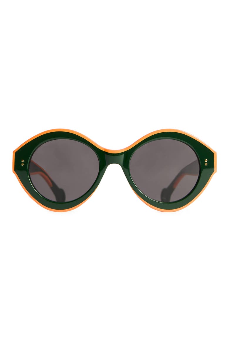 Bumper Round Sunglasses, Main, color, GREEN/ORANGE 532