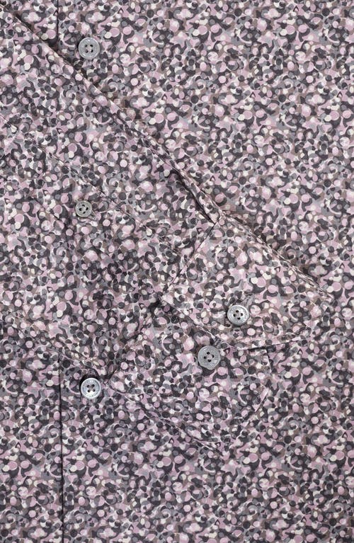 Bugatchi Julian Shaped Fit Pebble Print Button-up Shirt In Pink