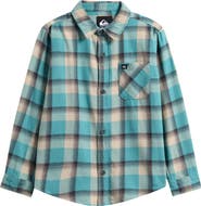Quiksilver Kids' Porter Plaid Cotton Flannel Button-Up Overshirt