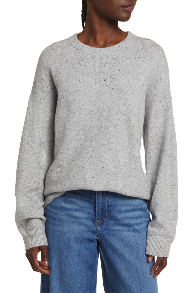 Speckled Relaxed Fit Sweater, Main, color, GREY HEATHER