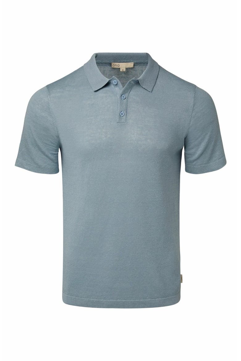 Linen Sweater Polo, Alternate, color, BABY BLUE