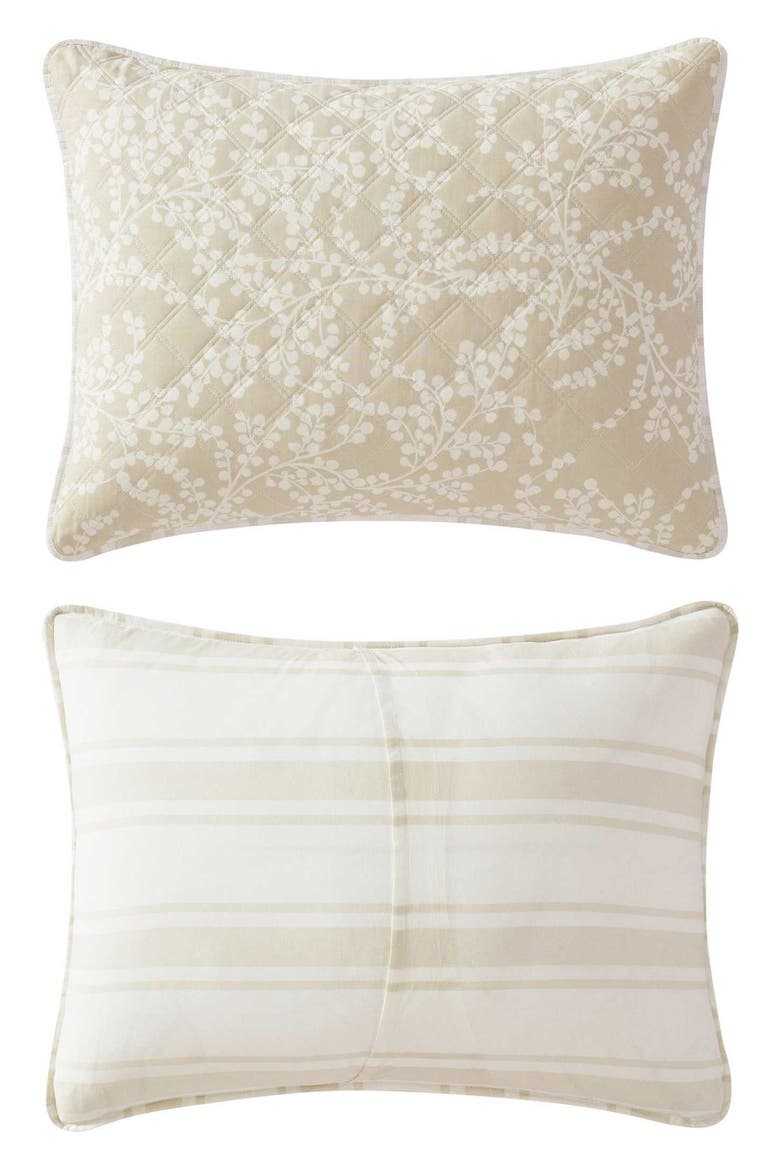 Layered Branches Cotton Quilt, Alternate, color, OYSTER SHELL/ WHITE