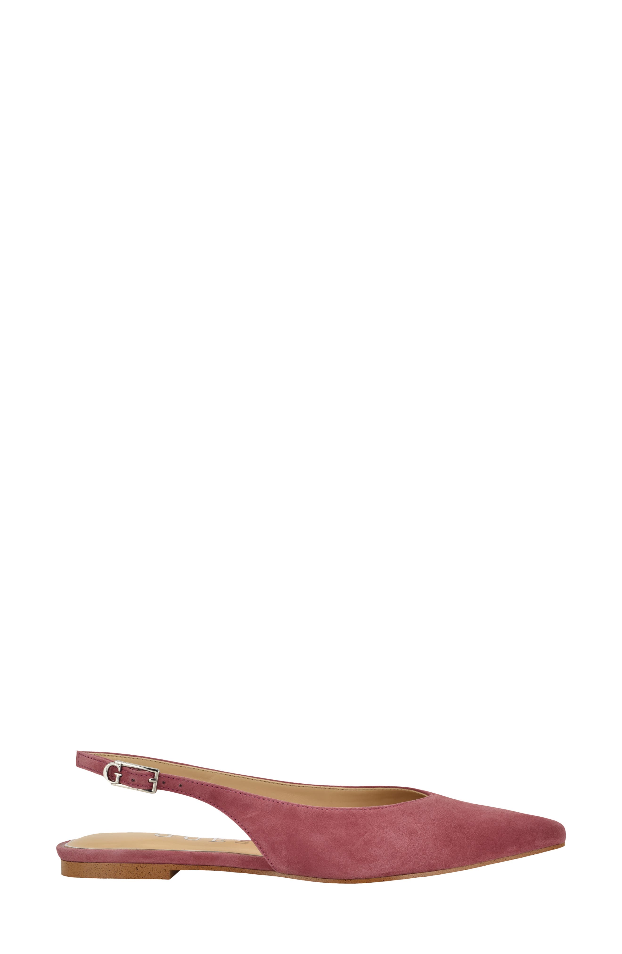 Dorazio Slingback Pointed Toe Suede Flat, Alternate, color, PINK