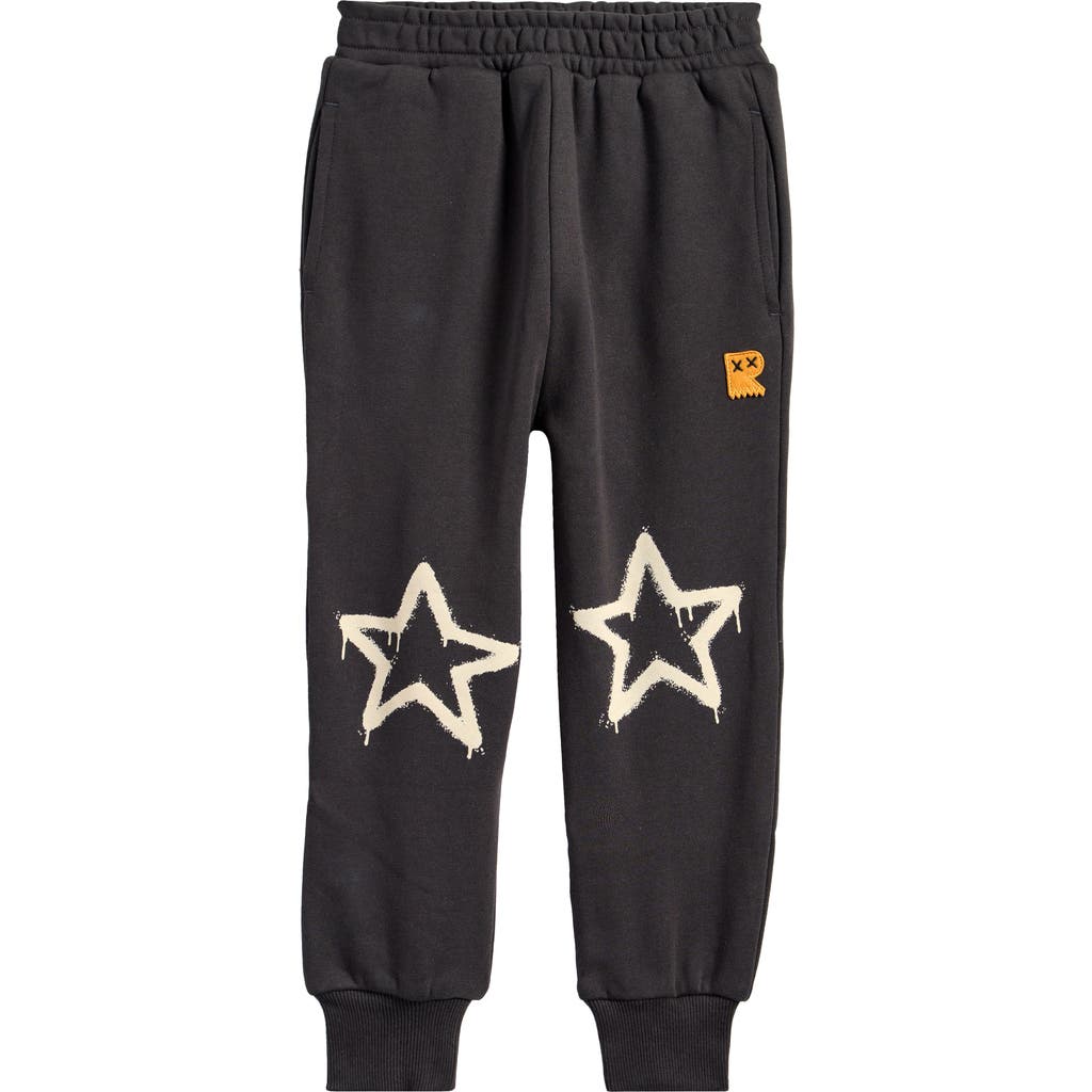 Rock Your Baby Kids' Stars Cotton French Terry Joggers in Black