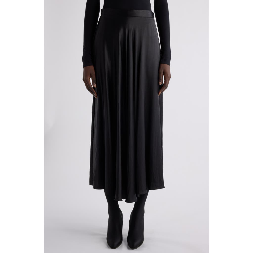 Balenciaga Asymmetrical Midi Skirt In Black