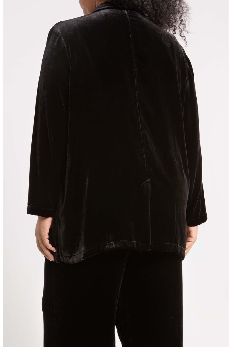 Velvet Long Blazer, Alternate, color, BLACK