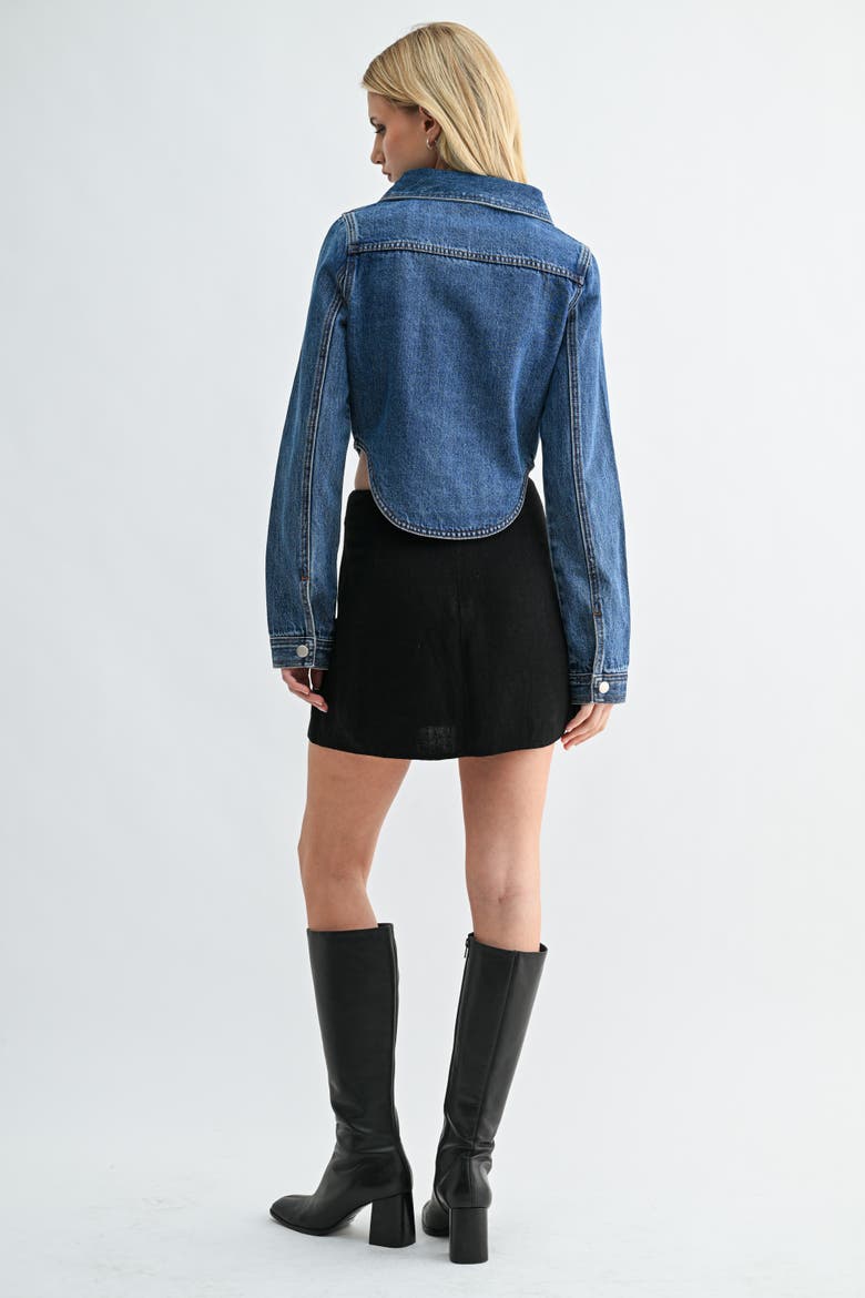 Cropped Denim Jacket, Alternate, color, Indigo Denim Wash