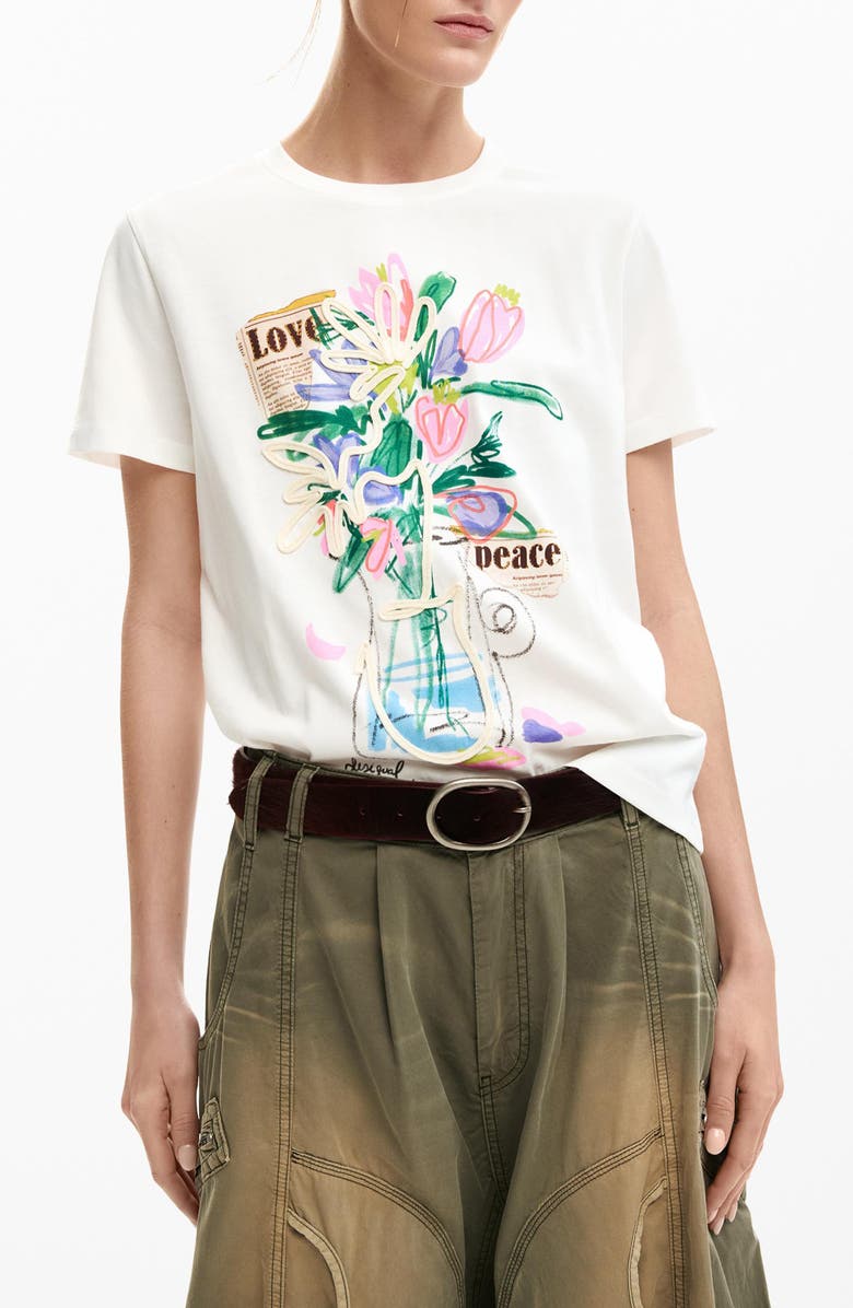 Desigual Vase Graphic T-Shirt, Main, color,