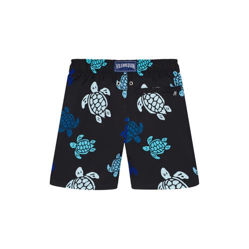 Vilebrequin Turtle-print Swim Shorts In Noir