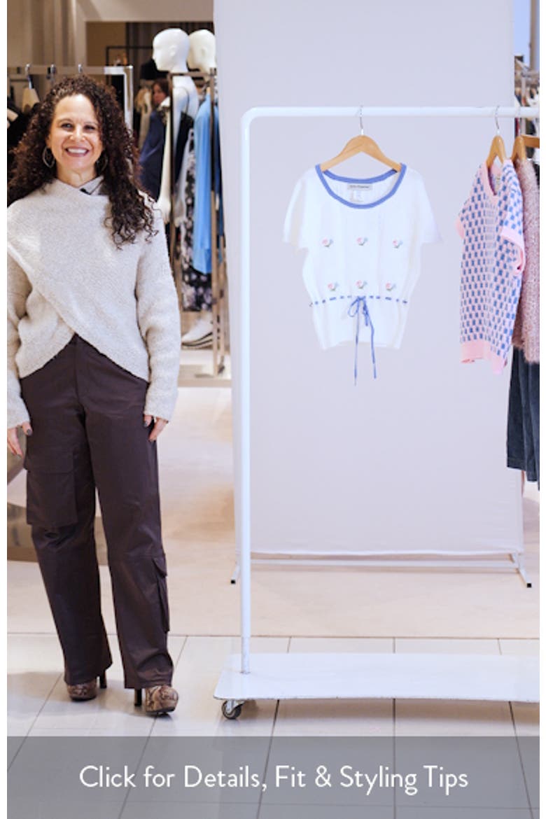 Embroidered Pointelle Knit Top video