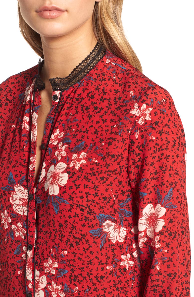 Zadig & Voltaire Ruti Pensee Double Floral Silk Dress, Alternate, color, 