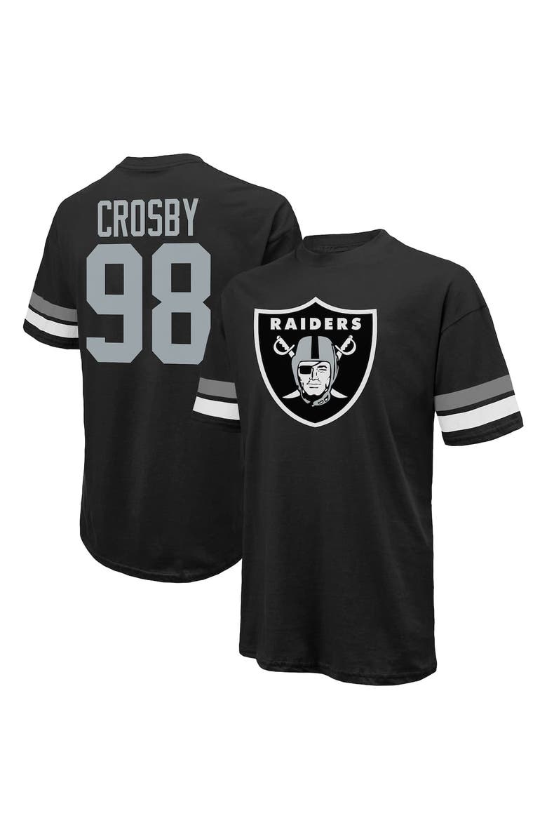 Majestic Threads Men's Majestic Threads Maxx Crosby Black Las Vegas Raiders Name & Number Oversize Fit T-Shirt, Alternate, color, Black