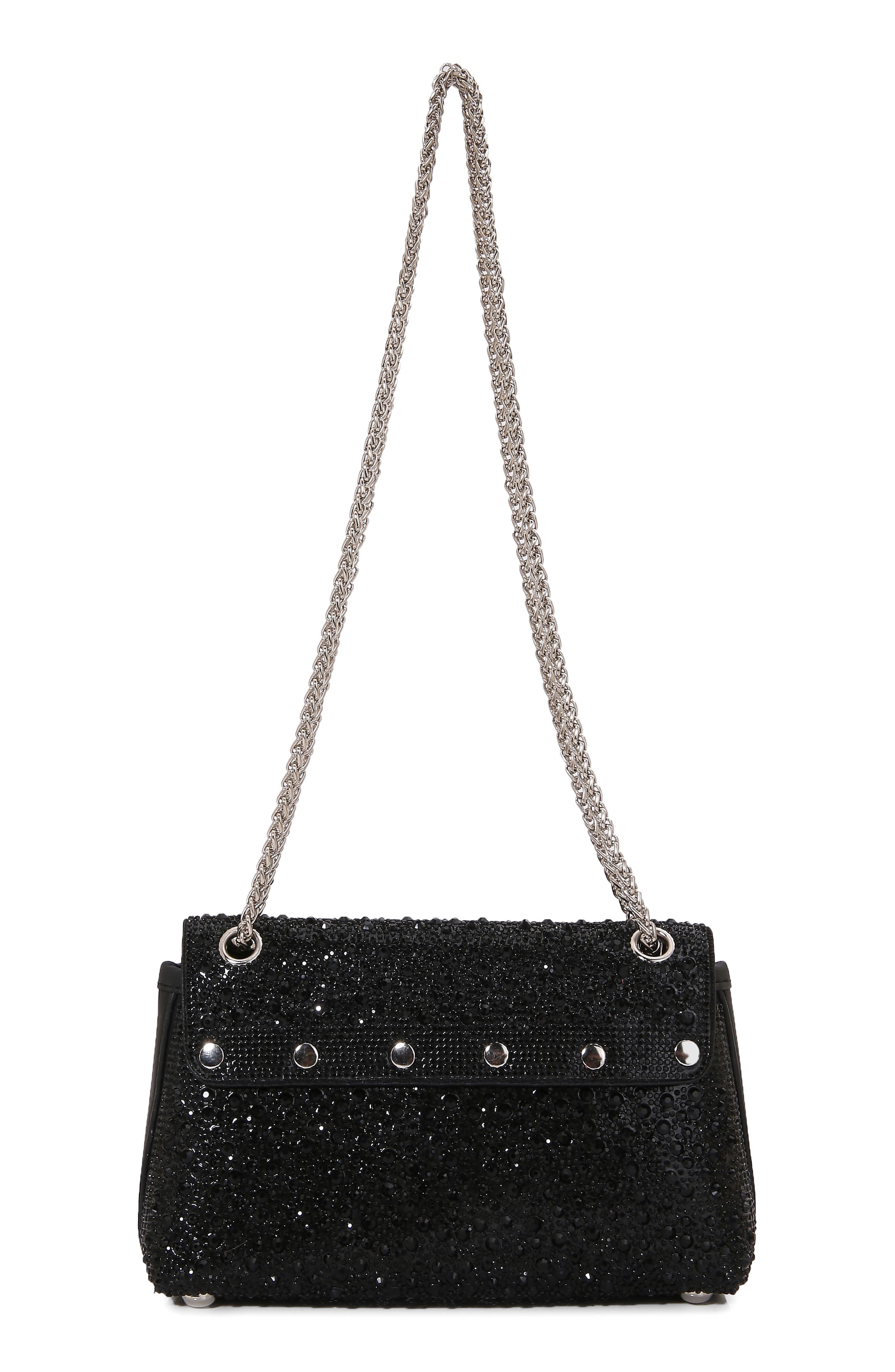 BERNESS Rhinestone Pavé Crossbody Bag, Alternate, color, Black