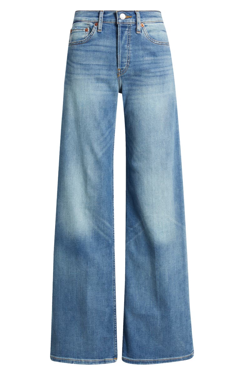 Re/Done Comfort Stretch Mid Rise Wide Leg Jeans, Main, color, 