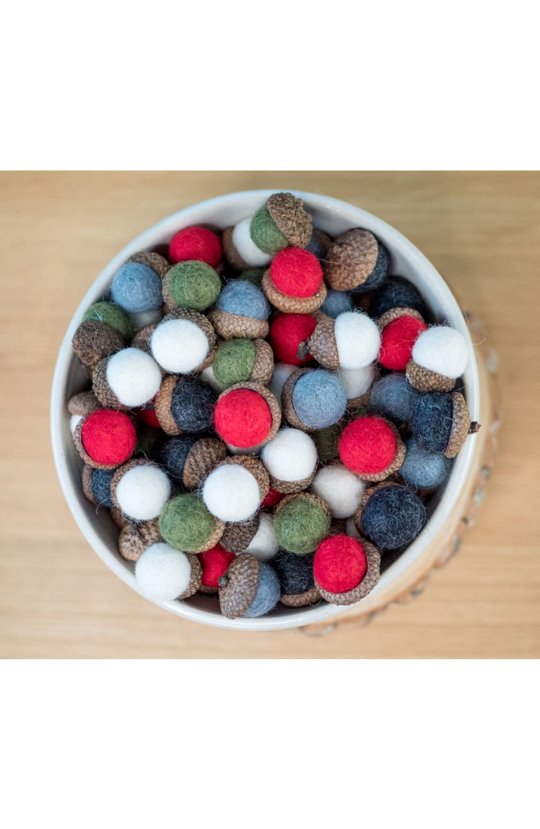 Root to Vine Felt Christmas Acorns- Set of 15, Alternate, color, Multicolour