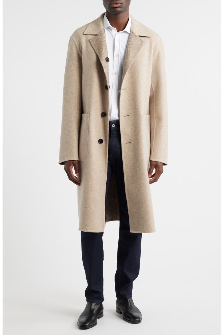 Reversible Virgin Wool & Cashmere Coat, Main, color, OPEN BEIGE