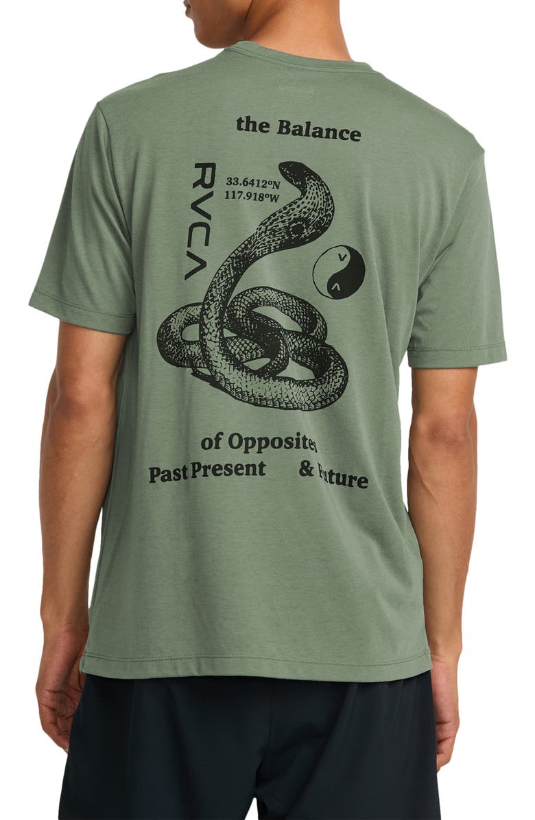 RVCA Balance Cobra Performance Graphic T-Shirt, Alternate, color, Sage Leaf
