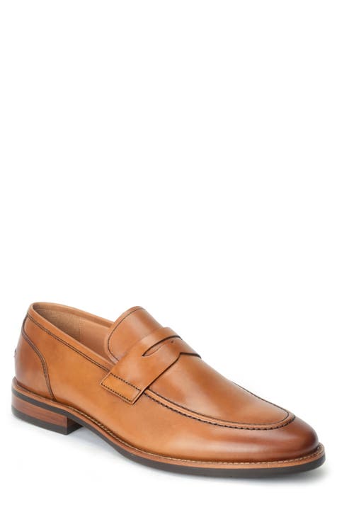 Mens leather slip on dress shoes best sale