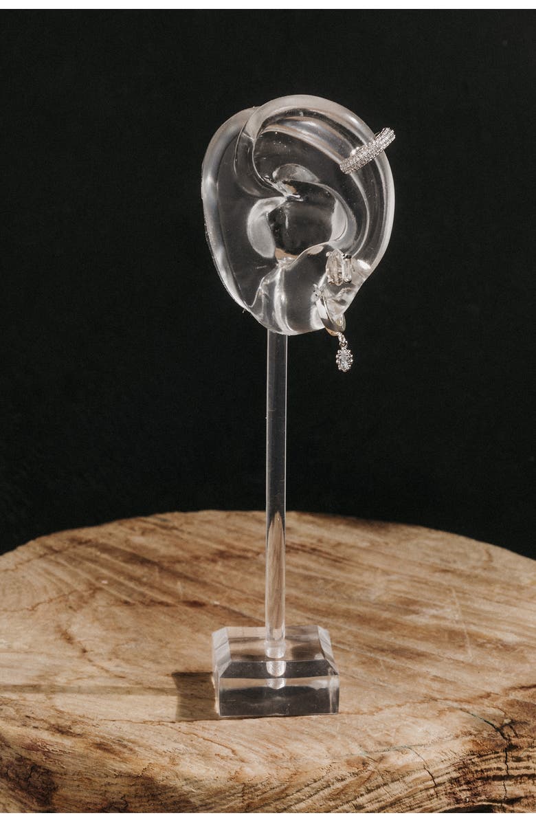 Child of Wild Sophia Drop Huggie Hoop Earrings, Alternate, color, Silver