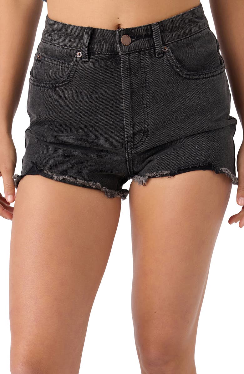 O'Neill Lanisa Fray Hem Denim Shorts, Alternate, color, 