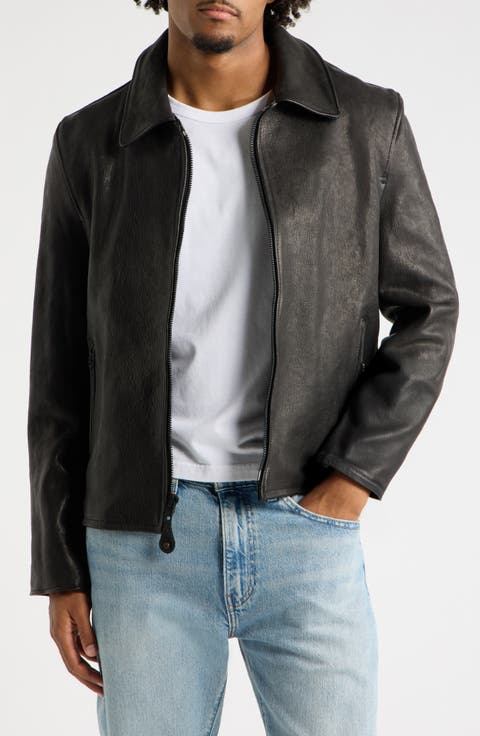 Vegetable Tanned Lambskin Leather Mechanic Jacket