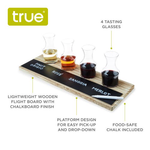 True Wine Flight Set, Set Of 4 In Brown