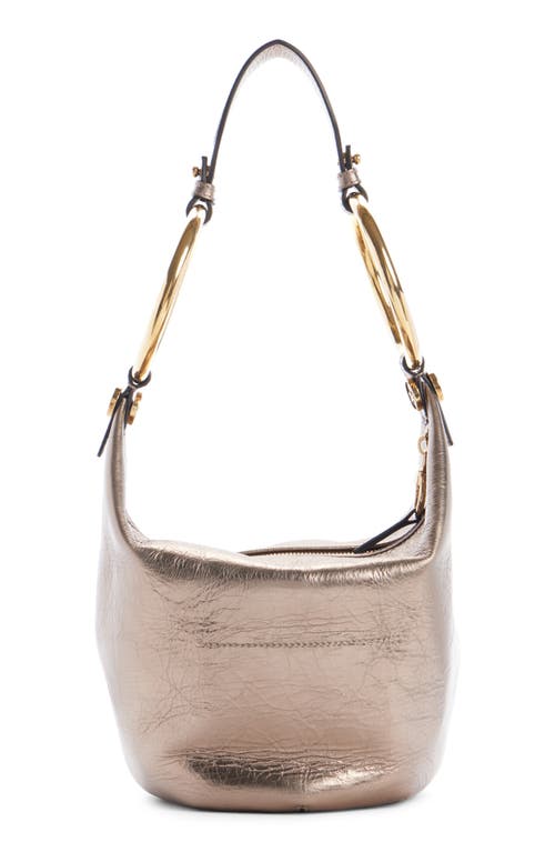 Chloé Petit Sac Porté Épaule Bracelet Bag En Cuir Métallisé Femme Gris Taille Onesize 100% Cuir De Veau In 074 Shiny Grey