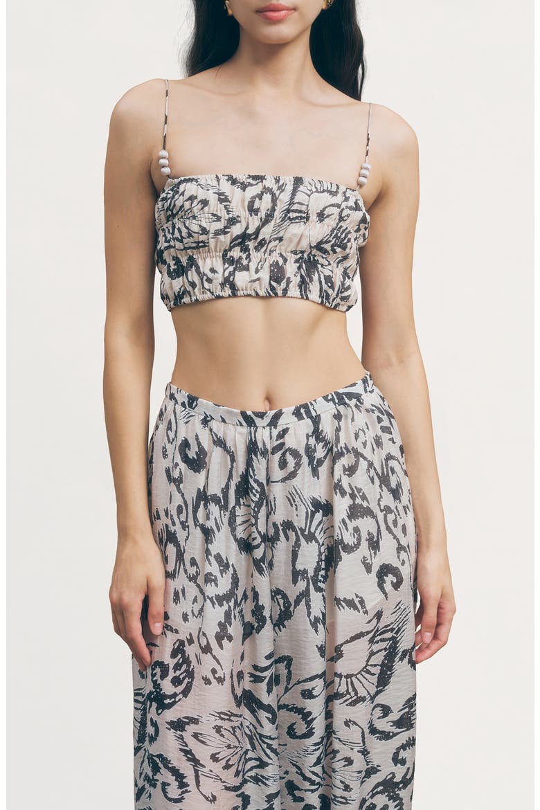 Quinn Shirred Crop Top, Main, color, MONARCH PRINT