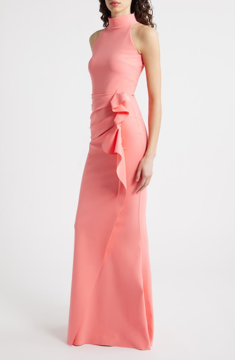 Chiara Boni La Petite Robe Gudrum High Neck Trumpet Gown, Alternate, color, Sorbet
