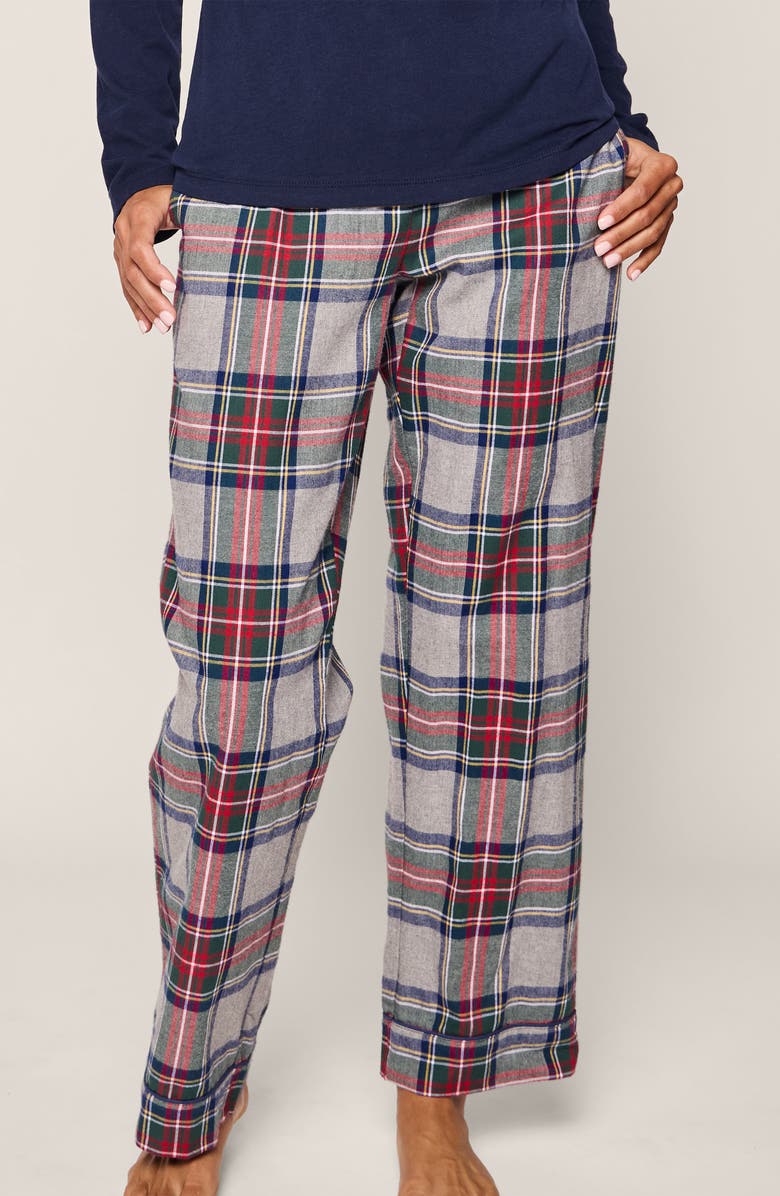 Petite Plume Westminster Tartan Cotton Pajama Pants, Alternate, color, 