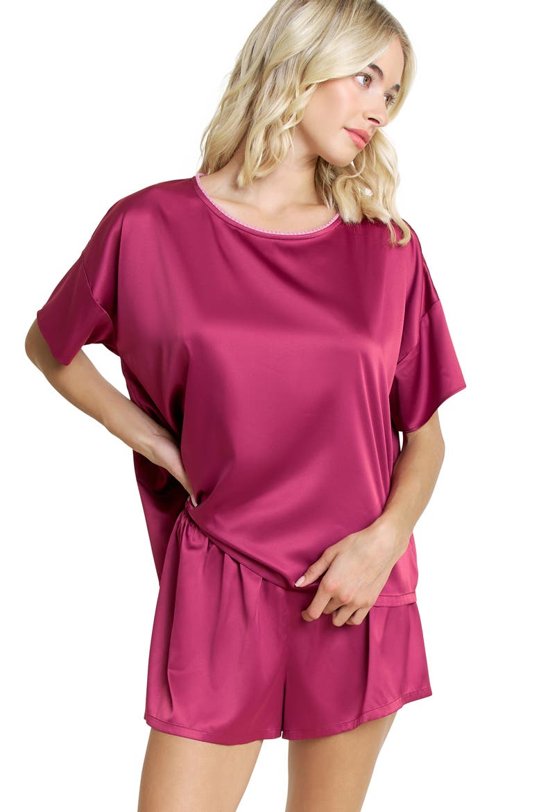 Off to Bed Short Pajamas, Alternate, color, MULBERRY